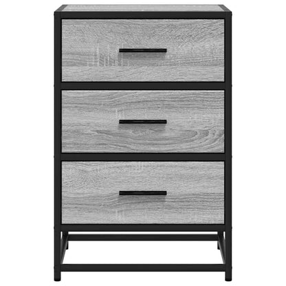 Comodino Grigio Sonoma 40x34,5x60 cm Legno Multistrato Metallo - homemem39