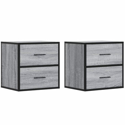 Comodini a Muro 2 pz Grigio Sonoma 40x31x39,5 cm - homemem39
