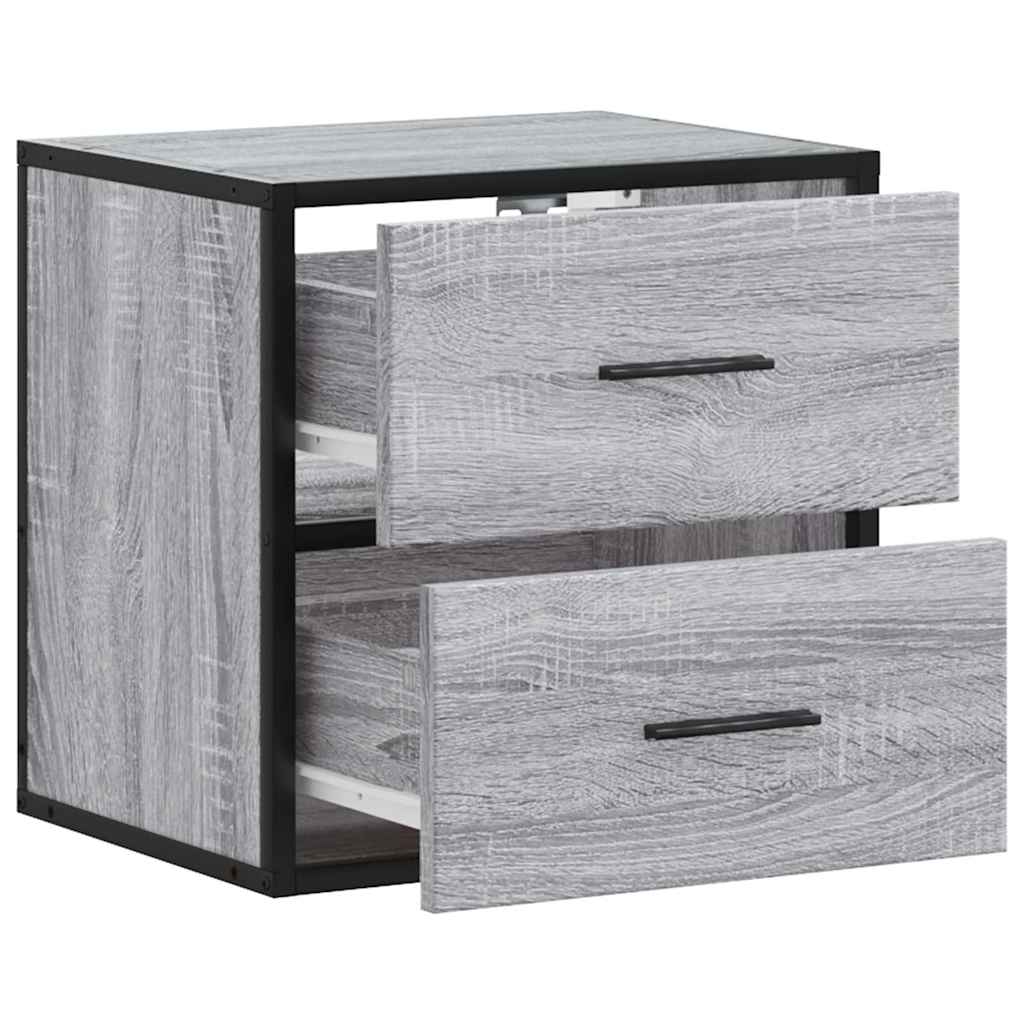 Comodini a Muro 2 pz Grigio Sonoma 40x31x39,5 cm - homemem39