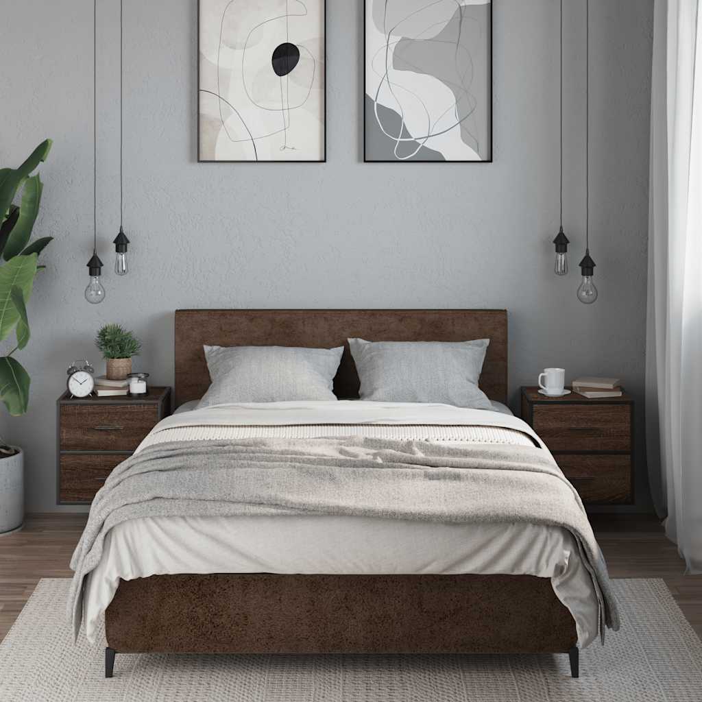 Comodini a Muro 2 pz Rovere Marrone 40x31x39,5 cm - homemem39