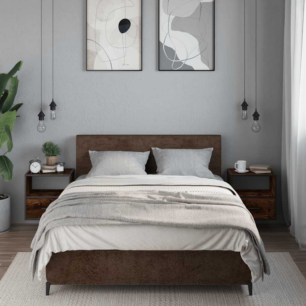 Comodini a Muro 2 pz Rovere Fumo 40x31x39,5 cm - homemem39