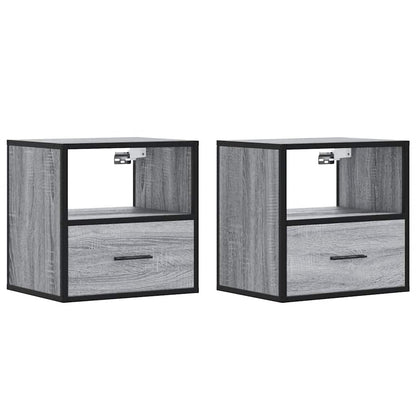 Comodini a Muro 2 pz Grigio Sonoma 40x31x39,5 cm - homemem39