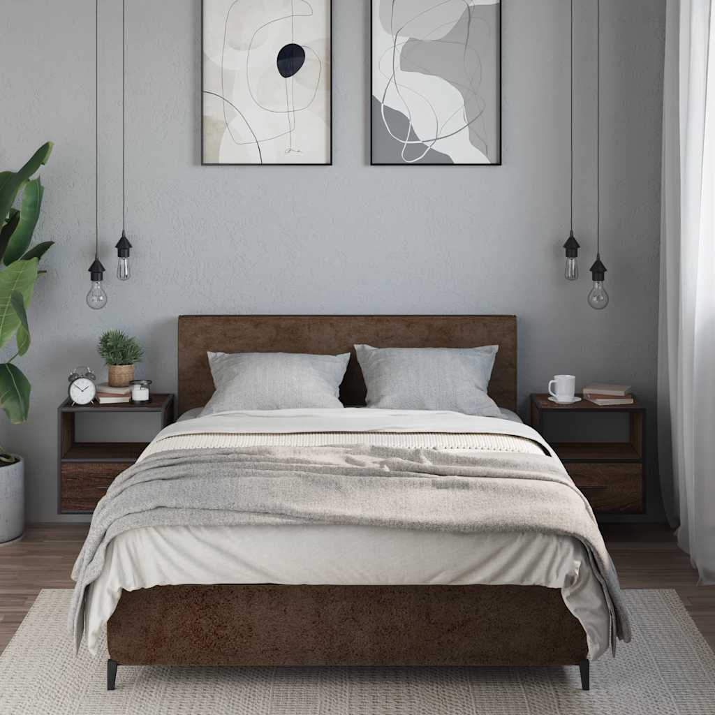 Comodini a Muro 2 pz Rovere Marrone 40x31x39,5 cm - homemem39