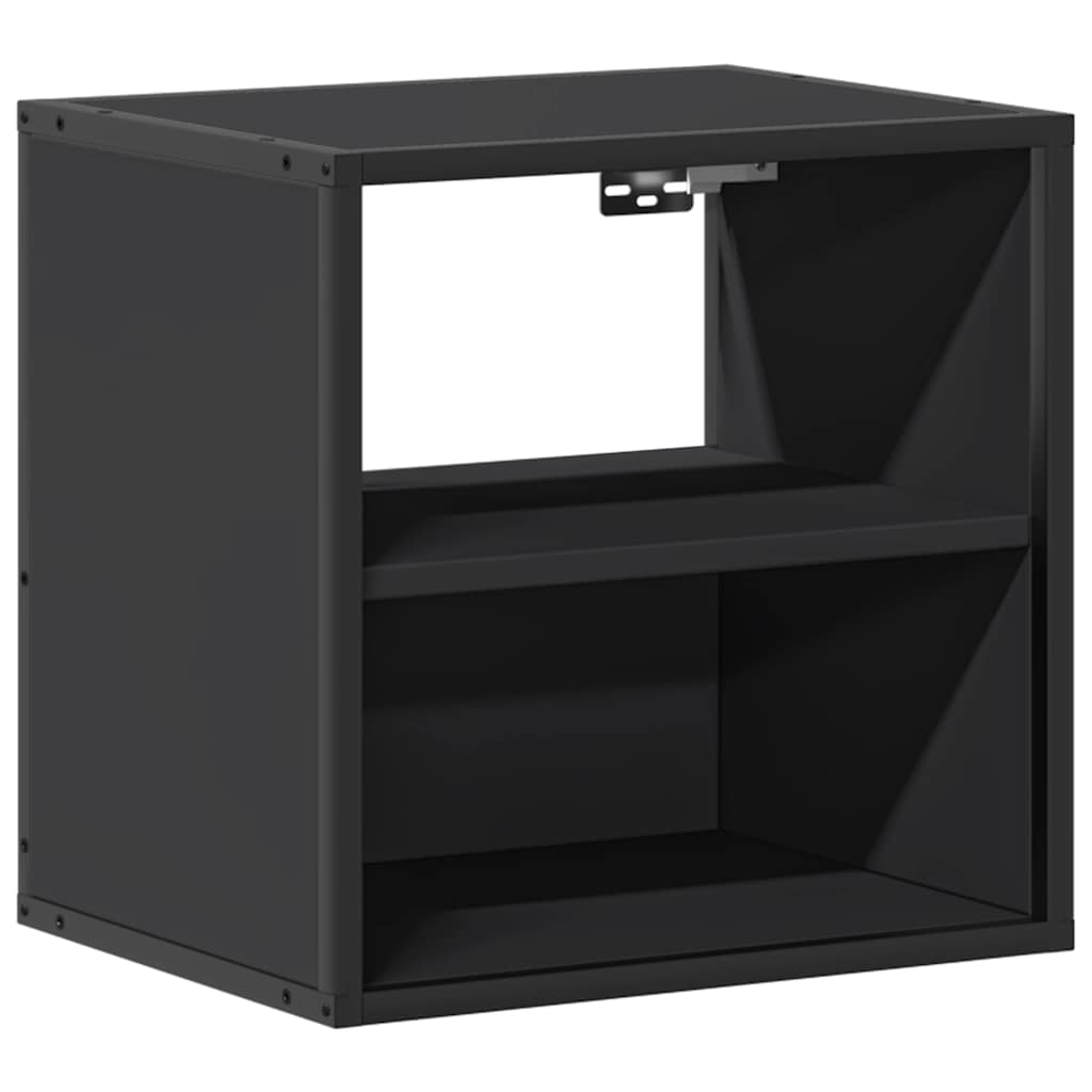 Comodino a Muro Nero 40x31x39,5 cm