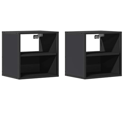 Comodini a Muro 2 pz Nero 40x31x39,5 cm - homemem39
