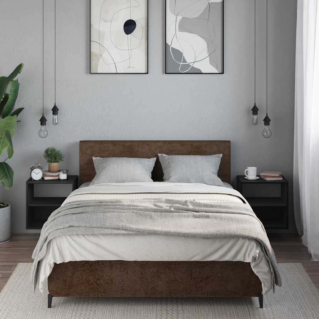 Comodini a Muro 2 pz Nero 40x31x39,5 cm - homemem39