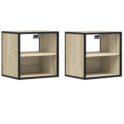 Comodini a Muro 2 pz Rovere Sonoma 40x31x39,5 cm - homemem39