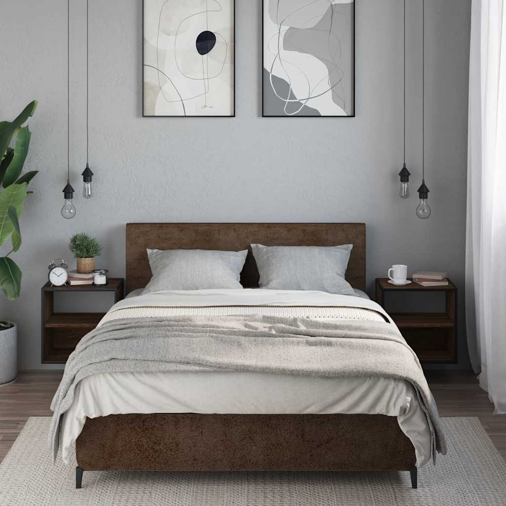 Comodini a Muro 2 pz Rovere Marrone 40x31x39,5 cm - homemem39