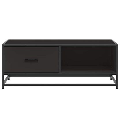 Tavolino Salotto Nero 90x57x35 cm in Truciolato e Metallo | homemem39