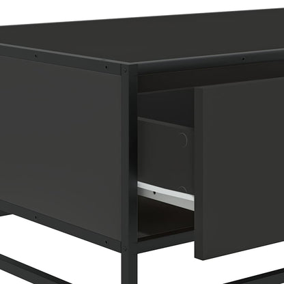 Tavolino Salotto Nero 90x57x35 cm in Truciolato e Metallo | homemem39