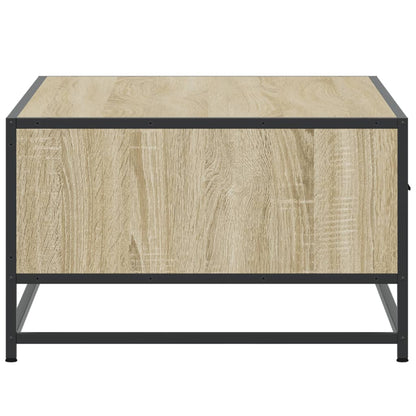 Tavolino Rovere Sonoma 90x57x35 cm Legno Multistrato e Metallo