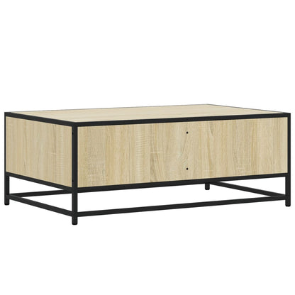 Tavolino Rovere Sonoma 90x57x35 cm Legno Multistrato e Metallo