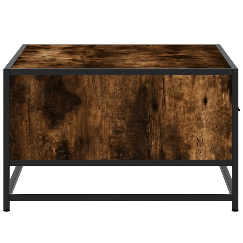 Tavolino Rovere Fumo 90x57x35 cm in Legno Multistrato e Metallo