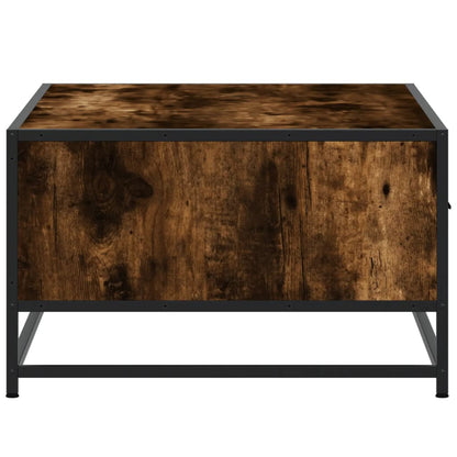 Tavolino Rovere Fumo 90x57x35 cm in Legno Multistrato e Metallo