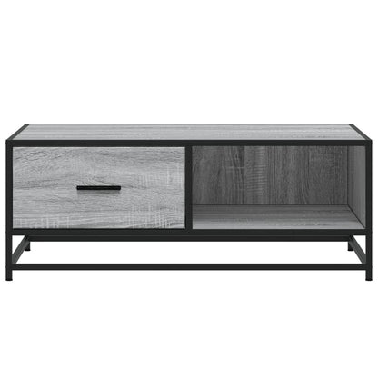 Tavolino Grigio Sonoma 90x57x35 cm Legno Multistrato e Metallo | homemem39