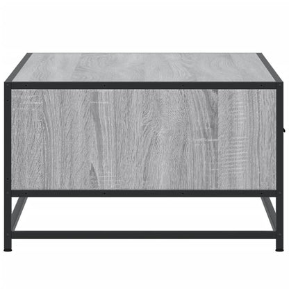 Tavolino Grigio Sonoma 90x57x35 cm Legno Multistrato e Metallo