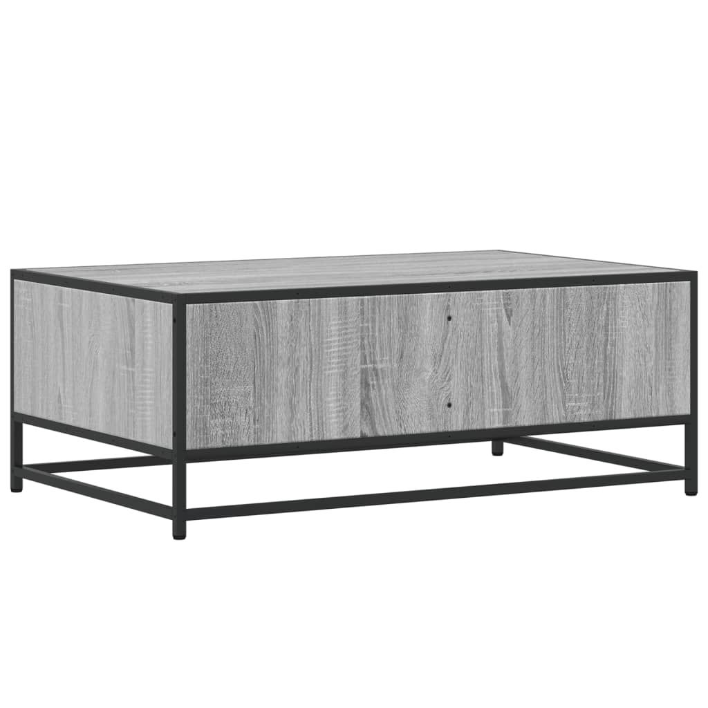Tavolino Grigio Sonoma 90x57x35 cm Legno Multistrato e Metallo | homemem39
