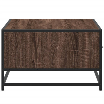 Tavolino Rovere Marrone 90x57x35 cm Legno Multistrato e Metallo