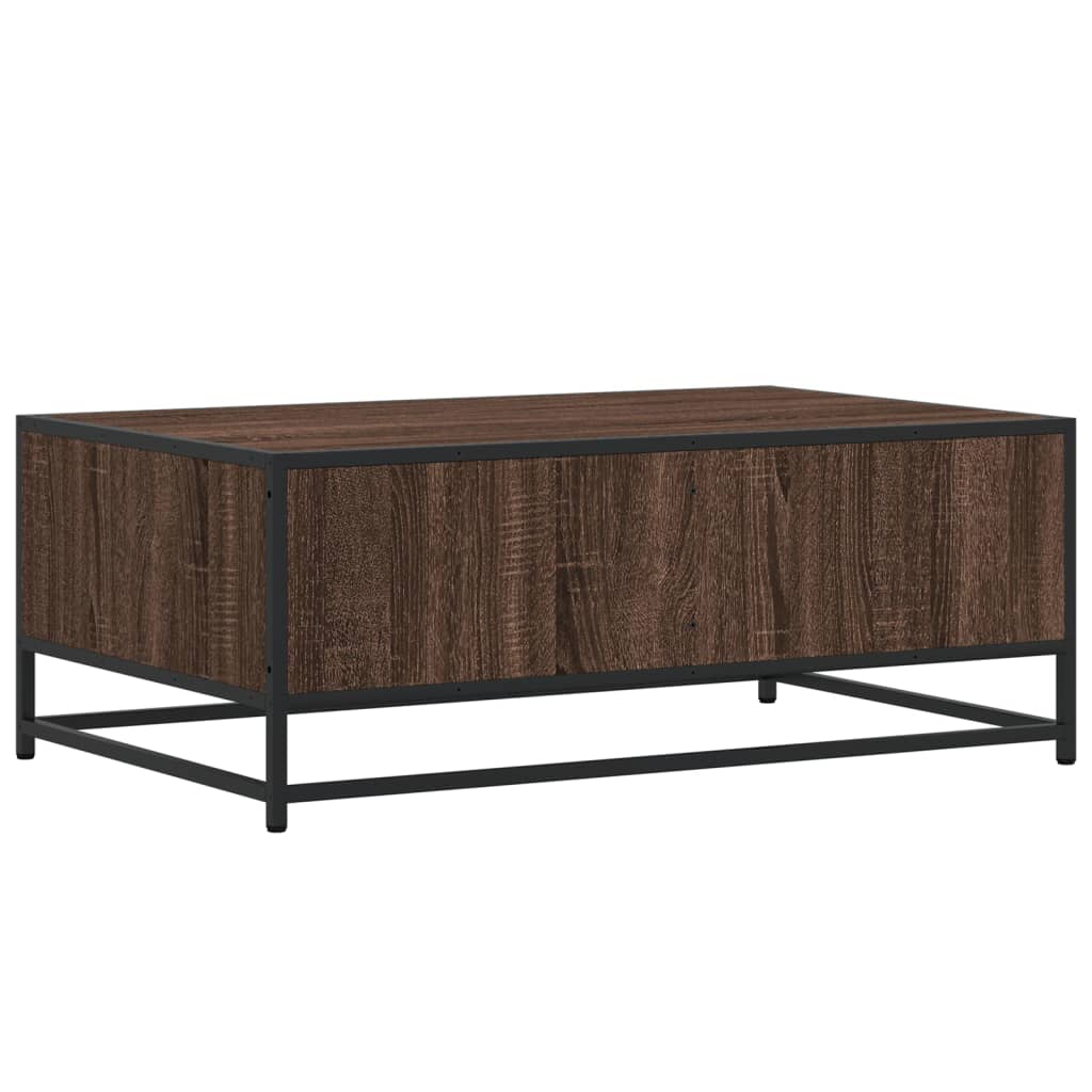 Tavolino Rovere Marrone 90x57x35 cm Legno Multistrato e Metallo | homemem39