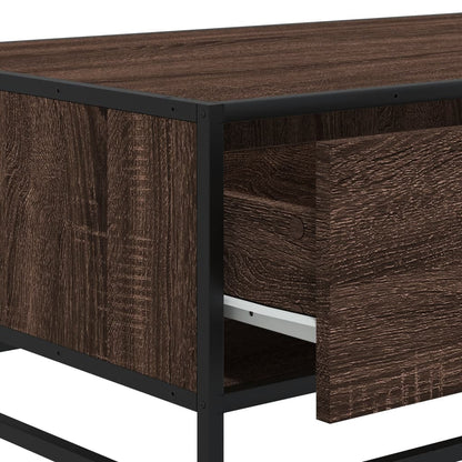 Tavolino Rovere Marrone 90x57x35 cm Legno Multistrato e Metallo | homemem39