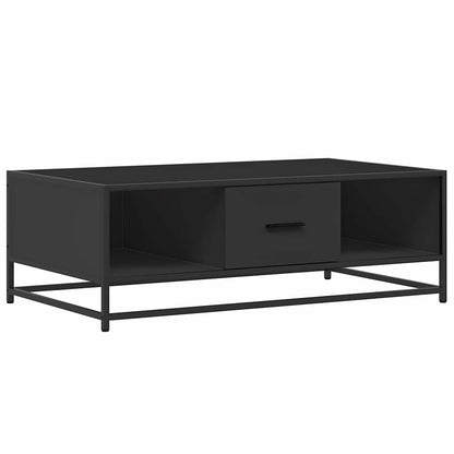 Tavolino Salotto Nero 100x57x35 cm in Truciolato e Metallo | homemem39