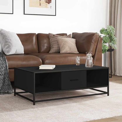 Tavolino Salotto Nero 100x57x35 cm in Truciolato e Metallo | homemem39