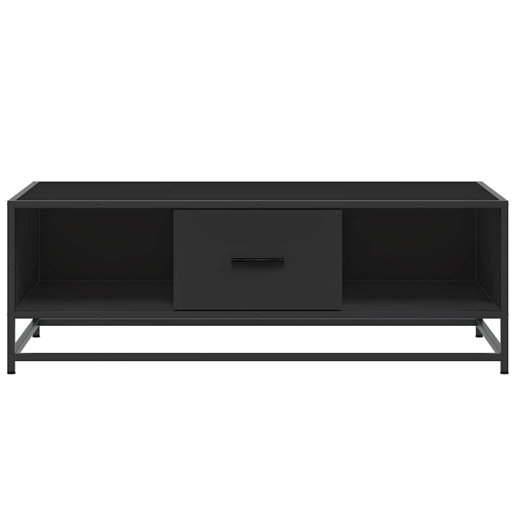 Tavolino Salotto Nero 100x57x35 cm in Truciolato e Metallo | homemem39