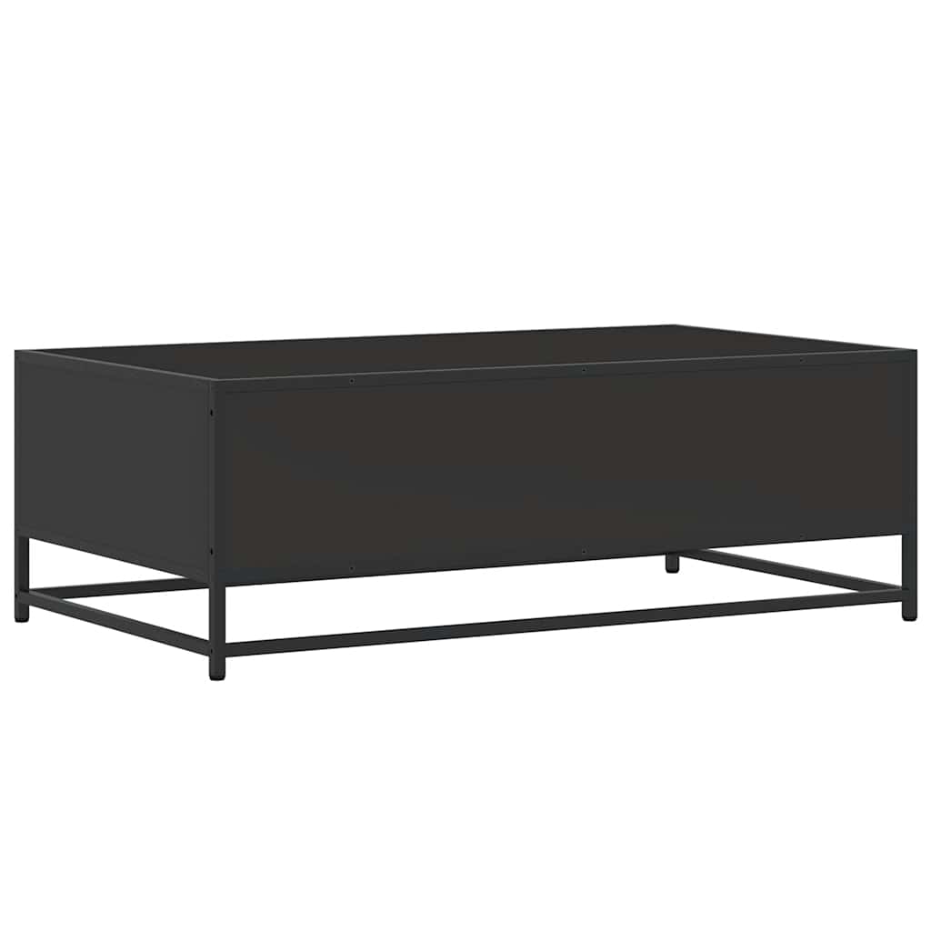 Tavolino Salotto Nero 100x57x35 cm in Truciolato e Metallo | homemem39