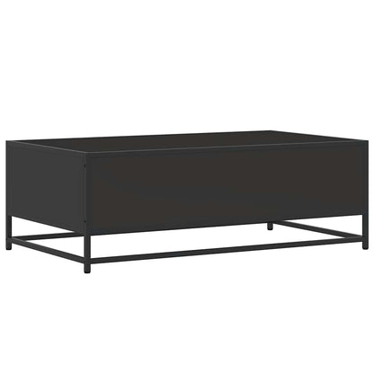 Tavolino Salotto Nero 100x57x35 cm in Truciolato e Metallo | homemem39