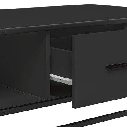 Tavolino Salotto Nero 100x57x35 cm in Truciolato e Metallo | homemem39
