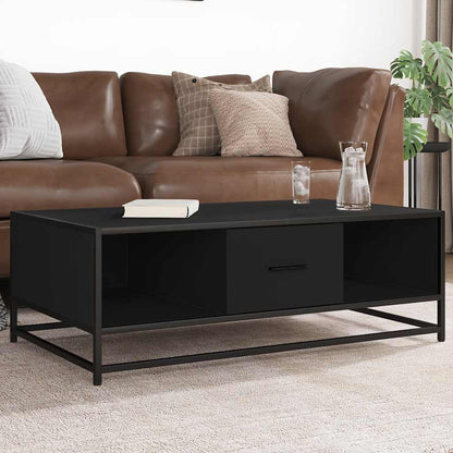 Tavolino Salotto Nero 100x57x35 cm in Truciolato e Metallo | homemem39