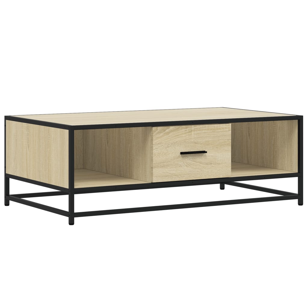 Tavolino Rovere Sonoma 100x57x35 cm Legno Multistrato Metallo | homemem39