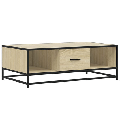 Tavolino Rovere Sonoma 100x57x35 cm Legno Multistrato Metallo | homemem39