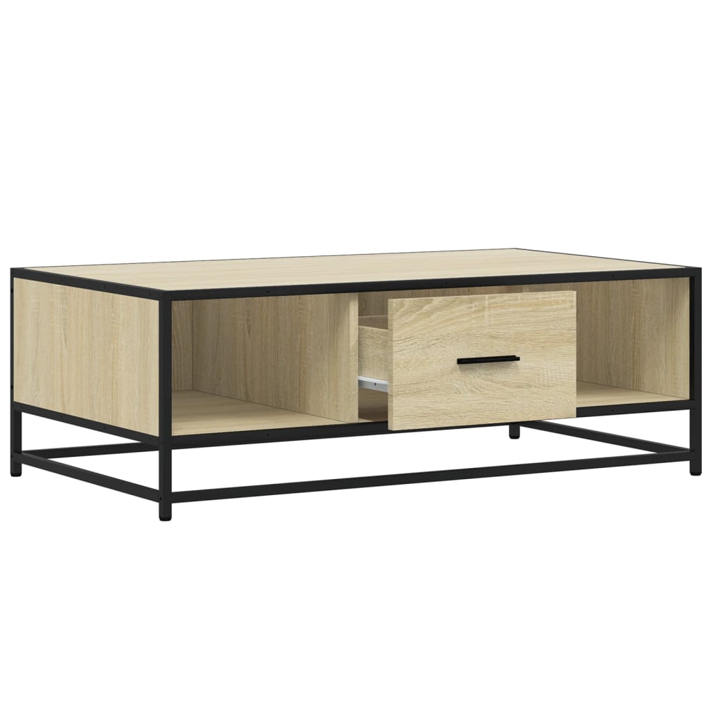 Tavolino Rovere Sonoma 100x57x35 cm Legno Multistrato Metallo | homemem39