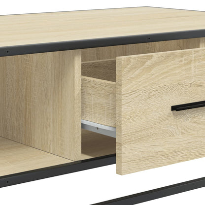Tavolino Rovere Sonoma 100x57x35 cm Legno Multistrato Metallo | homemem39