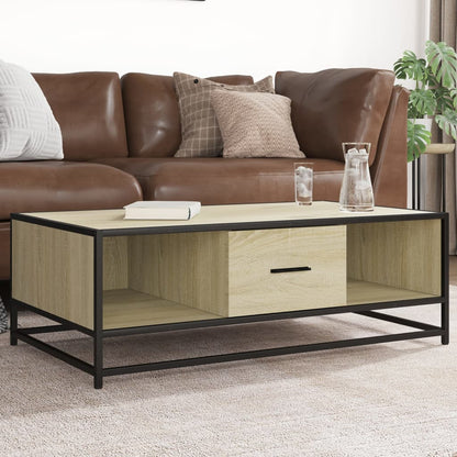 Tavolino Rovere Sonoma 100x57x35 cm Legno Multistrato Metallo | homemem39