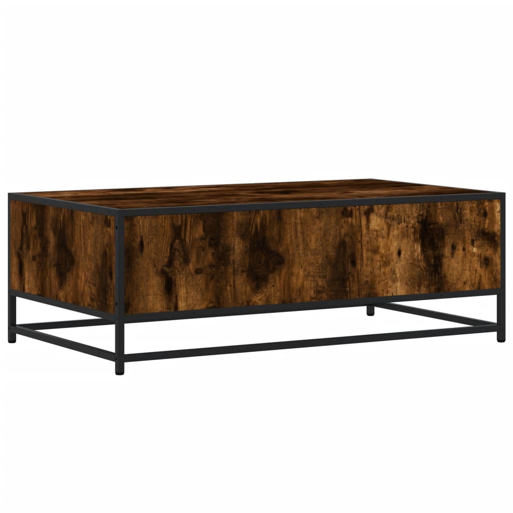 Tavolino Rovere Fumo 100x57x35cm in Legno Multistrato e Metallo | homemem39