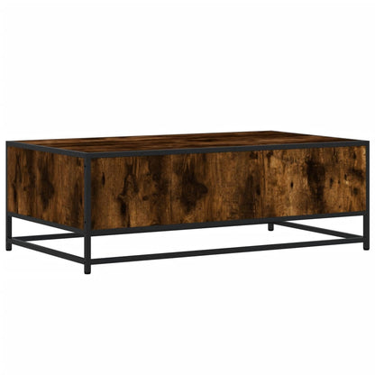 Tavolino Rovere Fumo 100x57x35cm in Legno Multistrato e Metallo | homemem39