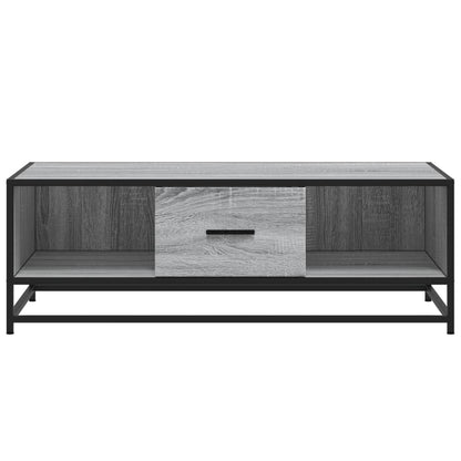 Tavolino Grigio Sonoma 100x57x35 cm Legno Multistrato e Metallo | homemem39