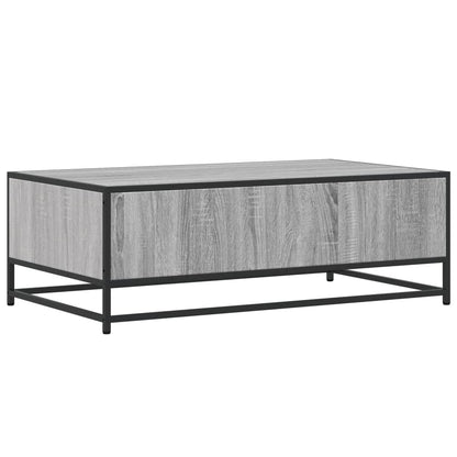 Tavolino Grigio Sonoma 100x57x35 cm Legno Multistrato e Metallo