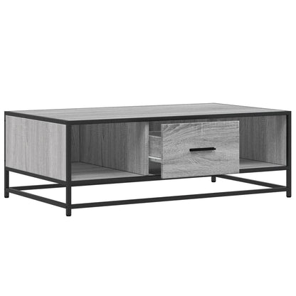 Tavolino Grigio Sonoma 100x57x35 cm Legno Multistrato e Metallo | homemem39