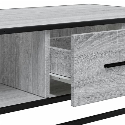 Tavolino Grigio Sonoma 100x57x35 cm Legno Multistrato e Metallo | homemem39