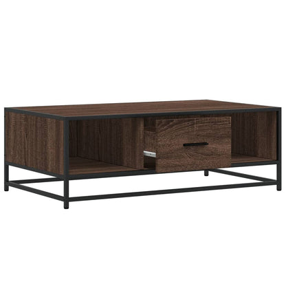 Tavolino Rovere Marrone 100x57x35 cm Legno Multistrato Metallo