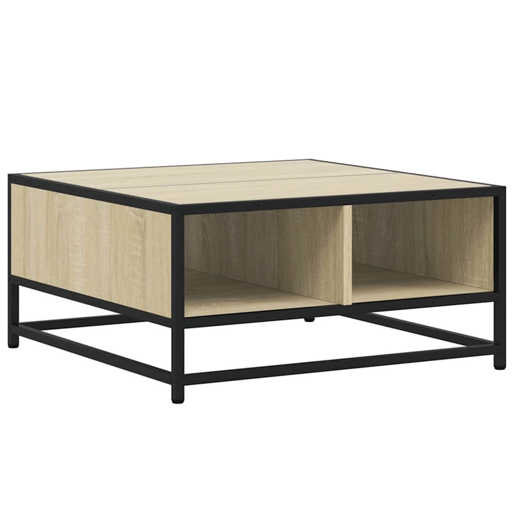 Tavolino Salotto Sonoma 60,5x60,5x30 cm in Truciolato e Metallo | homemem39