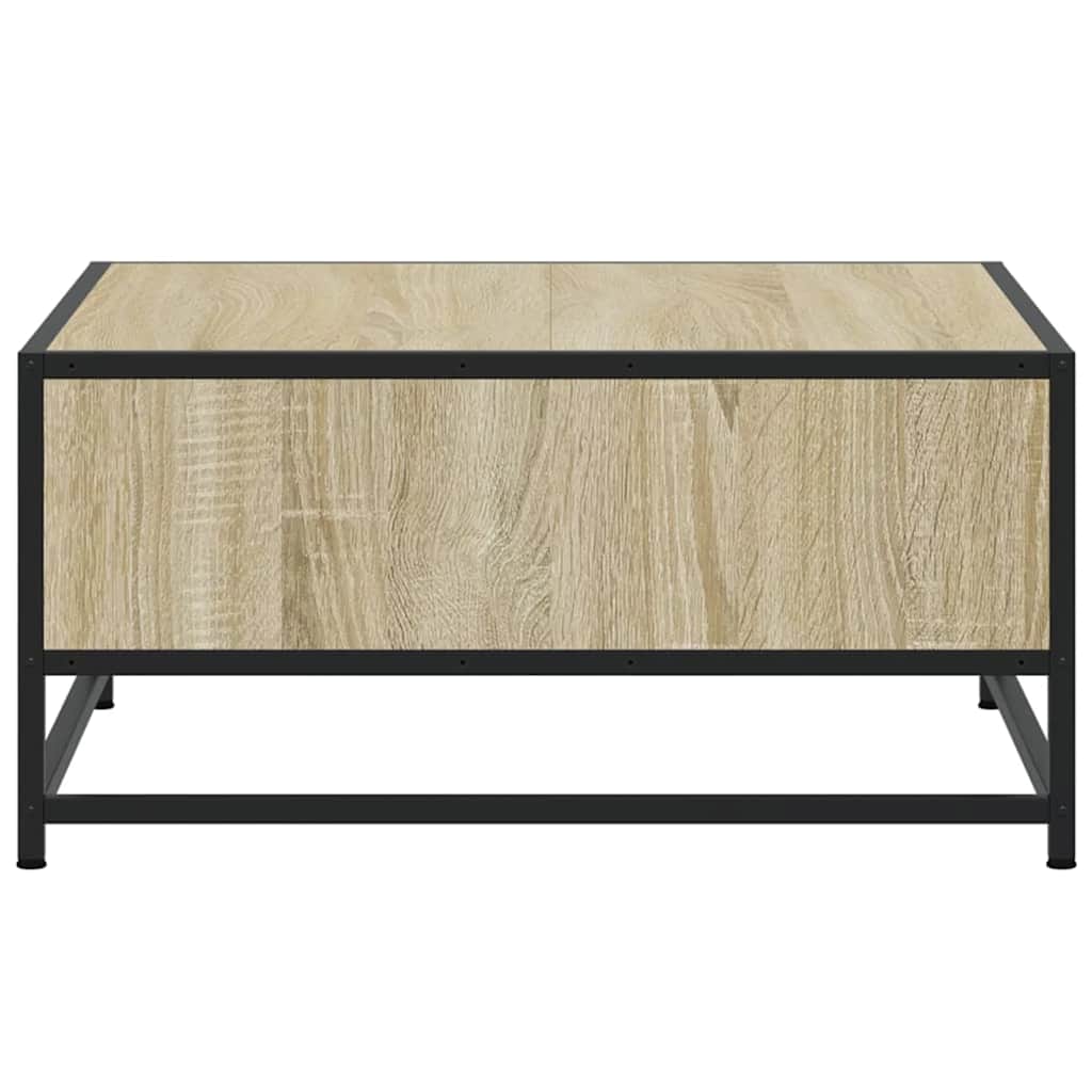 Tavolino Salotto Sonoma 60,5x60,5x30 cm in Truciolato e Metallo | homemem39