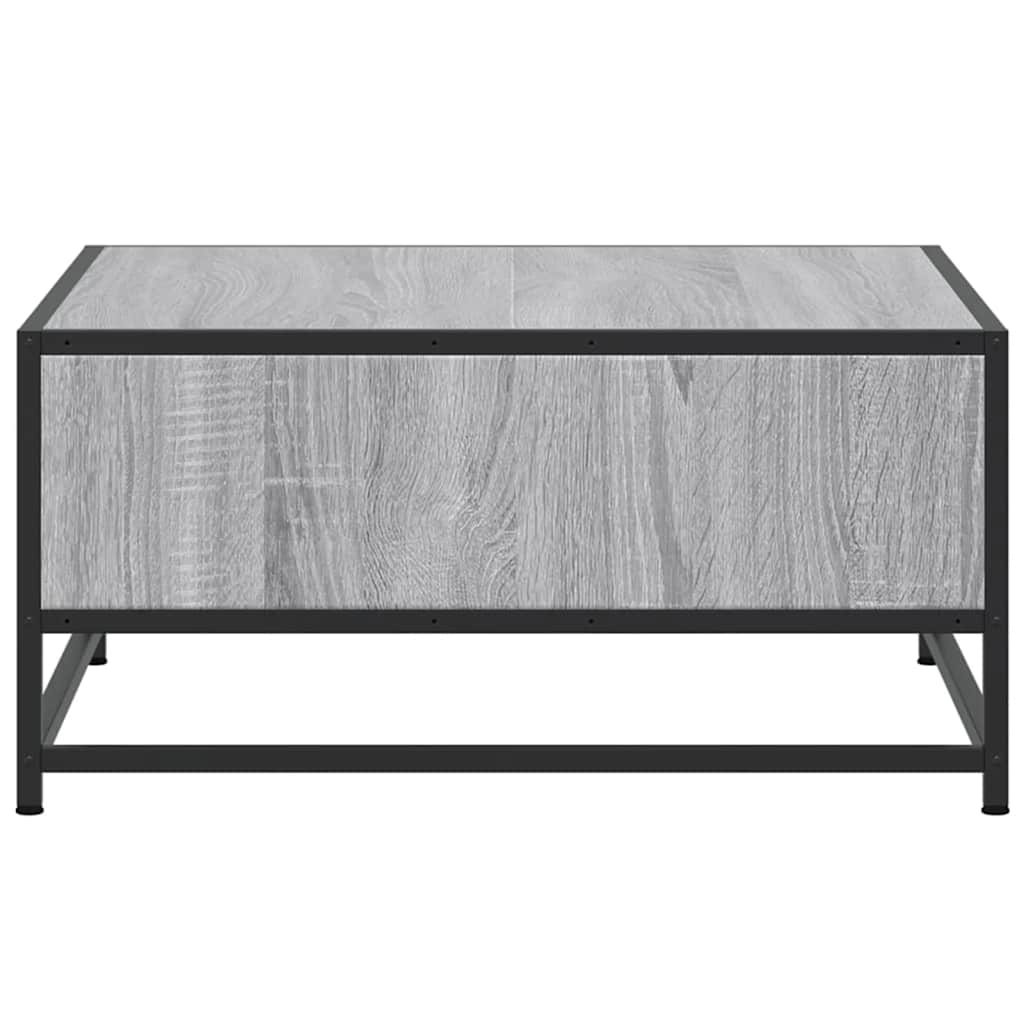 Tavolino Grigio Sonoma 60,5x60,5x30 cm in Truciolato e Metallo - homemem39