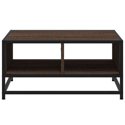 Tavolino Rovere Marrone 60,5x60,5x30 cm in Truciolato e Metallo | homemem39