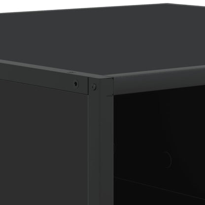 Tavolino da Salotto Nero 80x80x30 cm in Truciolato e Metallo | homemem39