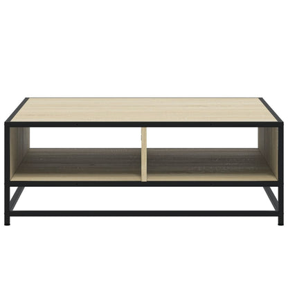 Tavolino Rovere Sonoma 80x80x30 cm in Truciolato e Metallo | homemem39