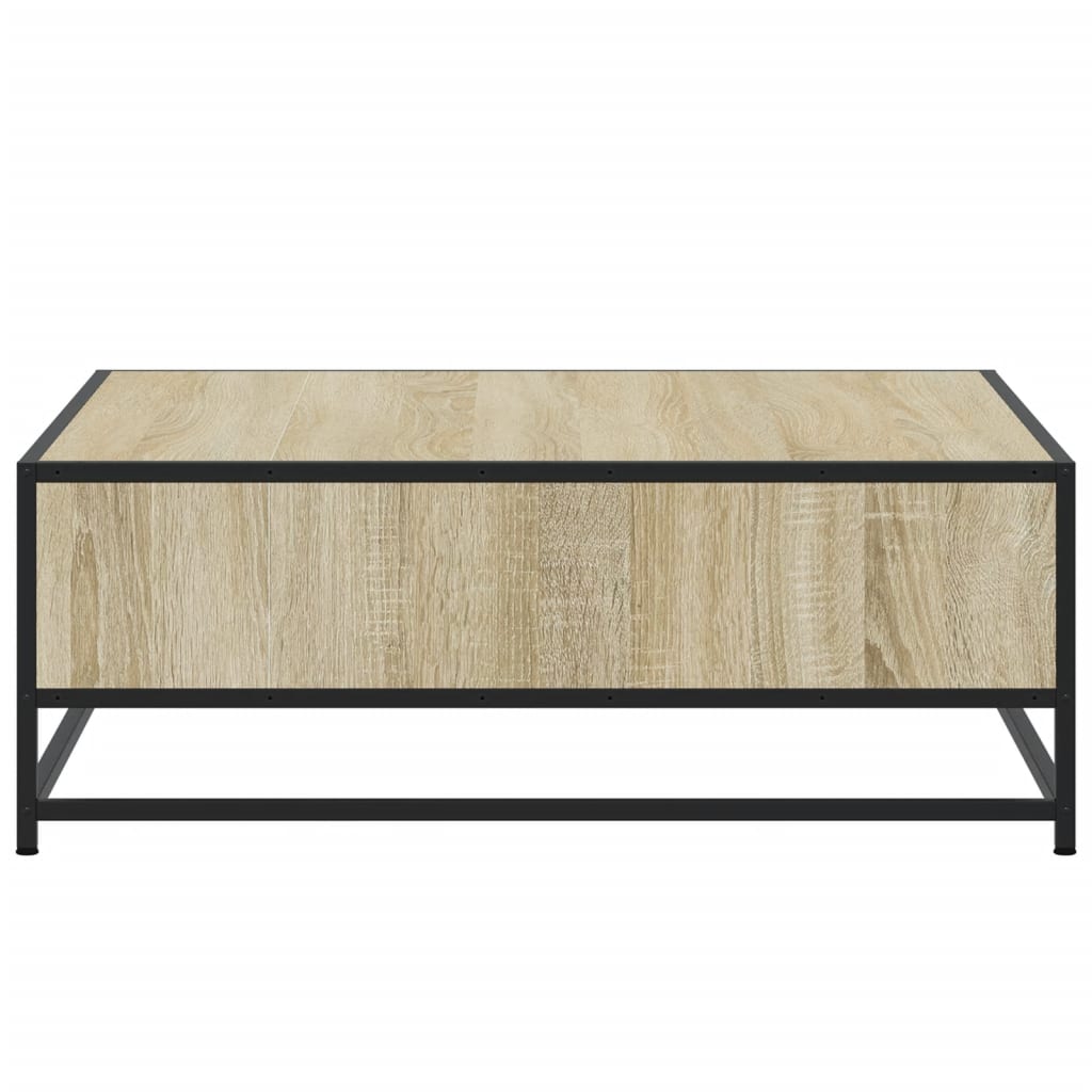 Tavolino Rovere Sonoma 80x80x30 cm in Truciolato e Metallo | homemem39